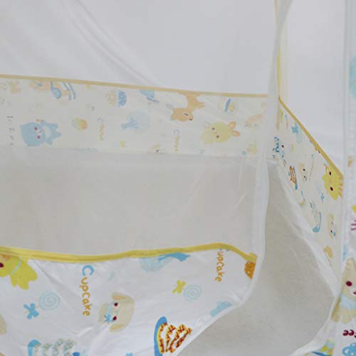 perfeclan Mosquitero Dosel de Cama Infantil Carpa de Cuna de Bebés Plegable Portable para Viaje Parque Playa - Beige, 80x160cm