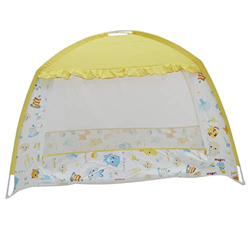 perfeclan Mosquitero Dosel de Cama Infantil Carpa de Cuna de Bebés Plegable Portable para Viaje Parque Playa - Beige, 80x160cm