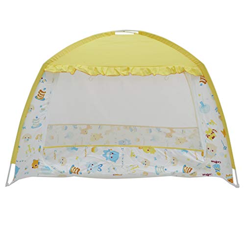 perfeclan Mosquitero Dosel de Cama Infantil Carpa de Cuna de Bebés Plegable Portable para Viaje Parque Playa - Beige, 80x160cm