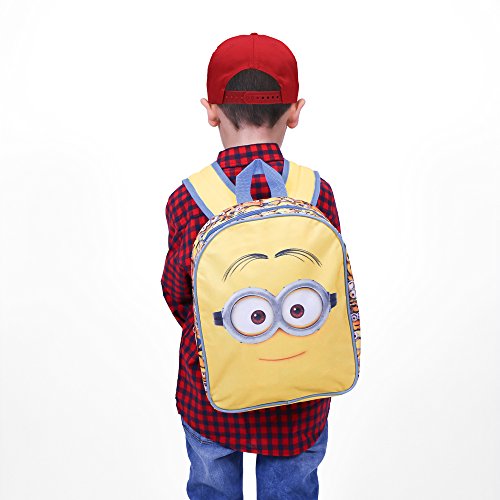 PERLETTI - Mochila Infantil Niño Niña de Mi Villano Favorito Amarillo - Bolso Escolar Estampado Minions de Viaje - Pequeña Bolsa para Escuela Guarderia con Tirantes Regulables - 31x24x10 cm