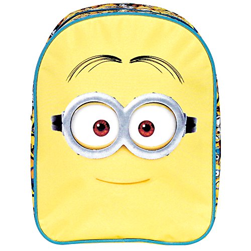 PERLETTI - Mochila Infantil Niño Niña de Mi Villano Favorito Amarillo - Bolso Escolar Estampado Minions de Viaje - Pequeña Bolsa para Escuela Guarderia con Tirantes Regulables - 31x24x10 cm