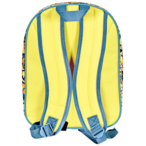 PERLETTI - Mochila Infantil Niño Niña de Mi Villano Favorito Amarillo - Bolso Escolar Estampado Minions de Viaje - Pequeña Bolsa para Escuela Guarderia con Tirantes Regulables - 31x24x10 cm