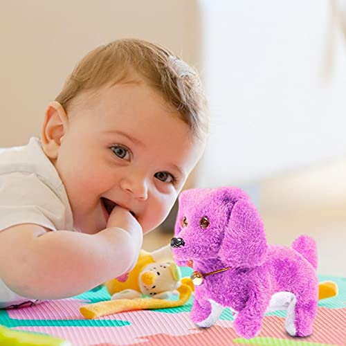 Perro De Juguete,Niños Caminando Y Ladrando Cachorro Mascota Interactiva Perrito Robot Inteligente Juguete Electrónico con Ladridos, Movimientos Y Canto（Color Aleatorio）