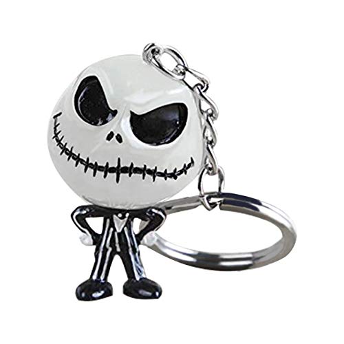 Pesadilla antes de Navidad Jack Skellington llavero luminoso colgante de moda fantasma coche colgante llavero regalo creativo