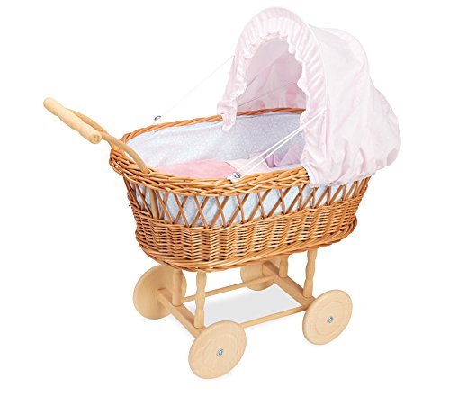 Petitcollin petitcollin800101 muñeca Cochecito de Mimbre