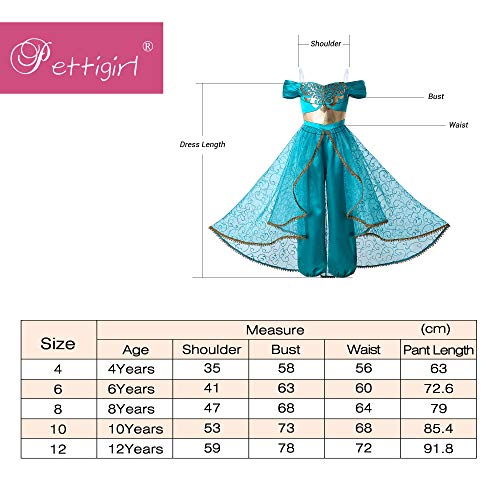 Pettigirl Niña Lentejuela Clásico Princesa Vestirse (150cm, Traje y Corona Velo)