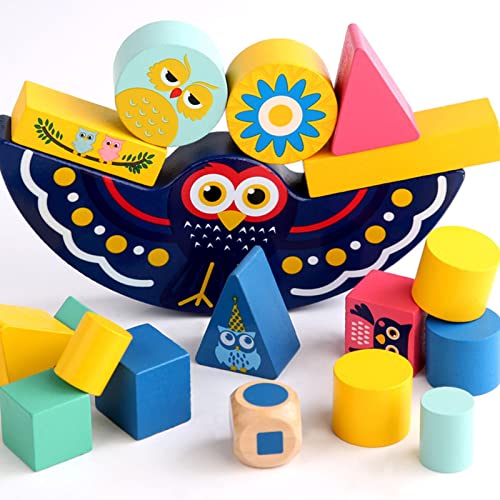 PETUFUN Empilar bloques de barcos de equilibrio – Juegos de barcos de equilibrio para niños, empilar bloques de construcción de barcos para los niños pequeños, juguete educativo Montessori