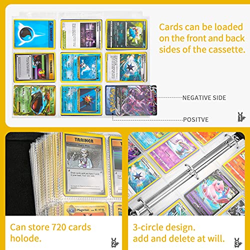 PhD Keisi Album Pokemon para Cartas Coleccionables,Tarjeta PM TCG de Juego, Colección Carpeta Compatible con Pokémon - Tiene Capacidad 324 Tarjetas - 18 páginas Premium - 9 Bolsillos