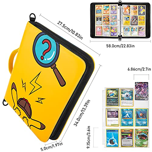 PhD Keisi Album Pokemon para Cartas Coleccionables,Tarjeta PM TCG de Juego, Colección Carpeta Compatible con Pokémon - Tiene Capacidad 324 Tarjetas - 18 páginas Premium - 9 Bolsillos