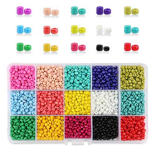 PHOGARY 3500 unids Granos de la semilla de Cristal, Colores Mezclados Pequeño Pony Perlas espaciadoras 4mm Redondo para la elaboración de Bricolaje