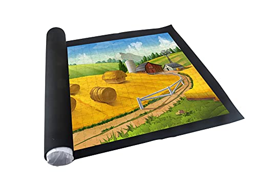 PIANETA Alfombrilla para rompecabezas de tela no tejida, rollo para guardar hasta 1500 piezas, práctico accesorio para guardar puzzles