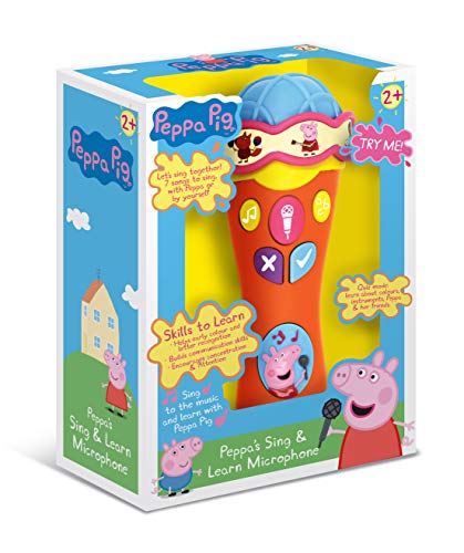 Pig-PP07 Peppa Pig Peppa Pig's Singalong & Learn micrófono, Multicolor, 7.4x7.7x19cm (Trends UK none) , color/modelo surtido