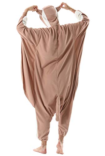 Pijama Animal Entero Unisex para Adultos con Capucha Cosplay Pyjamas Ropa de Dormir Kigurumi Traje de Disfraz para Festival de Carnaval Halloween Navidad Ardilla Voladora