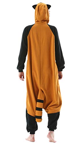 Pijama Animal Entero Unisex para Adultos con Capucha Cosplay Pyjamas Ropa de Dormir Kigurumi Traje de Disfraz para Festival de Carnaval Halloween Navidad Rojo Panda