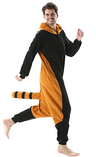 Pijama Animal Entero Unisex para Adultos con Capucha Cosplay Pyjamas Ropa de Dormir Kigurumi Traje de Disfraz para Festival de Carnaval Halloween Navidad Rojo Panda