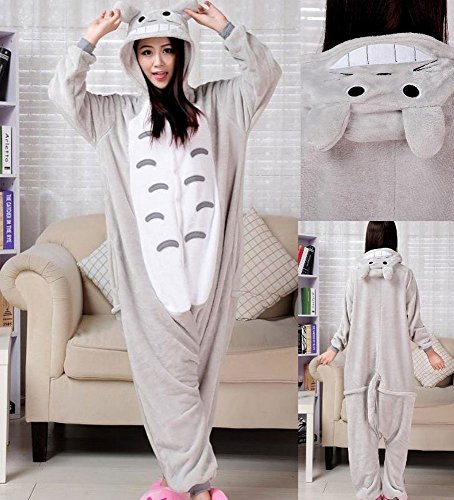 Pijama Kigurumi - Confeccionado en una pieza - Ideal incluso como disfraz de animal para carnaval, Halloween, fiestas cosplay, suave y cómodo de usar Totoro X-Large