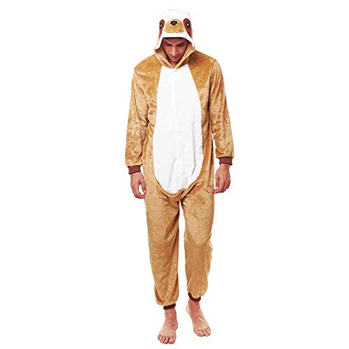 Pijamas Enteros de Animales Adultos Unisex (Tallas de Adultos S a L) Disfraz Oso Perezoso Mono Enterizo Adulto Carnaval Fiestas【Talla M】