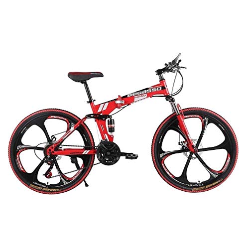 PING Bicicletas de montaña para Adultos, Bicicletas Plegables de Acero con Alto Contenido de Carbono, Frenos de Doble Disco, Bicicletas de 21 velocidades,Bicicletas suspensión Total 26 Pulgadas