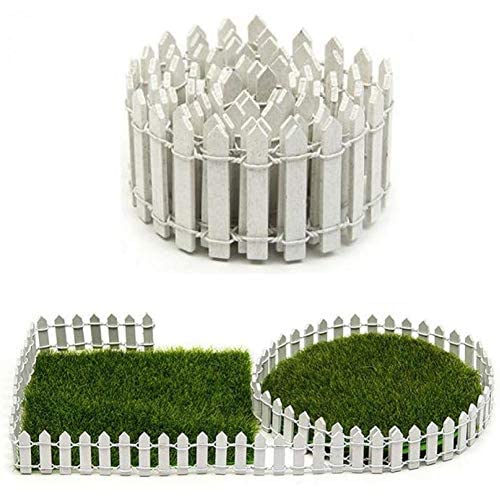 PiniceCore Valla Miniatura Hada del jardín Juego de Madera para terrario casa de muñecas DIY Accesorios de decoración Blanca 90X5cm