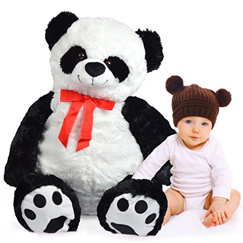 Pink Papaya Oso de Peluche Gigante XXL Panda Pan Tao, 100cm XXL Osito de Peluche en Blanco y Negro, Tejido de Felpa , Osito Panda , Oso de Peluche XXL para abrazar de la Marca Toys