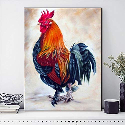 Pintura por número pollo pintado a mano pintura arte regalo colorear por números kits de animales decoración de la habitación A10 40x60cm