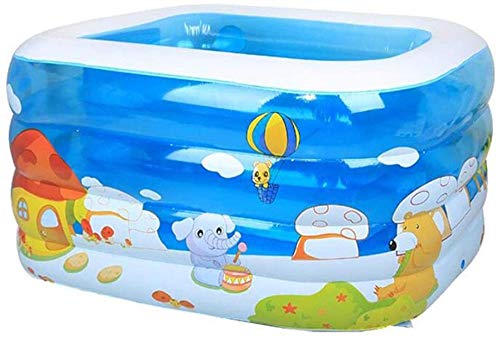 Piscina Inflable PVC Family Children Lounge Pool Plegable Centro de natación Duradero Bañera para niños Adultos (Color: Azul Tamaño: 120x102x75cm)-El 140x110x70cm_Azul