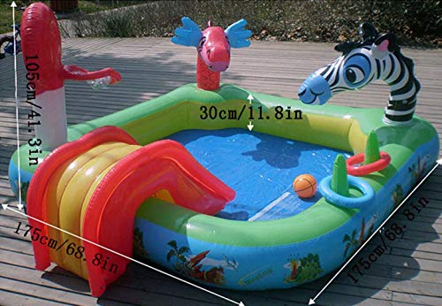 Piscinas para NiñOs Grandes TobogáN De Agua para NiñOs PequeñOs Familia JardíN Bomba De Mano 175 * 105 * 30 Cm