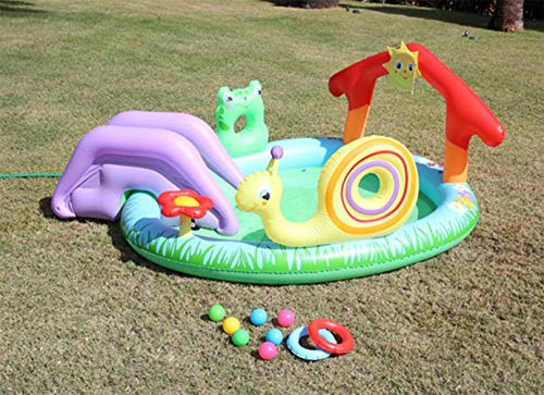 Piscinas para NiñOs Inflables con TobogáN Familia Hinchables Juegos Juguetes Jardin PequeñOs Profundidad 211x155x81cm