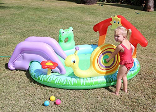 Piscinas para NiñOs Inflables con TobogáN Familia Hinchables Juegos Juguetes Jardin PequeñOs Profundidad 211x155x81cm