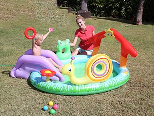 Piscinas para NiñOs Inflables con TobogáN Familia Hinchables Juegos Juguetes Jardin PequeñOs Profundidad 211x155x81cm