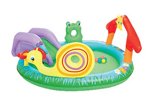 Piscinas para NiñOs Inflables con TobogáN Familia Hinchables Juegos Juguetes Jardin PequeñOs Profundidad 211x155x81cm