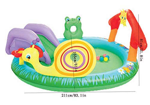 Piscinas para NiñOs Inflables con TobogáN Familia Hinchables Juegos Juguetes Jardin PequeñOs Profundidad 211x155x81cm