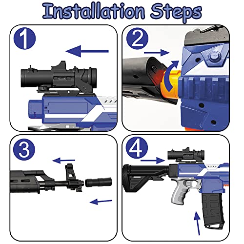 Pistola Juguete Eléctrica con Clip de 12 Dardos, Blaster Automático Grande para flechas Nerf con 100 municiones, 3 Modos de Disparo, USB Recargable, Regalos para niños y adolescentes de 6 a 12 años