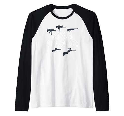 Pistola Ownder Inspirado Pistolas Favoritas Relacionado con Camiseta Manga Raglan