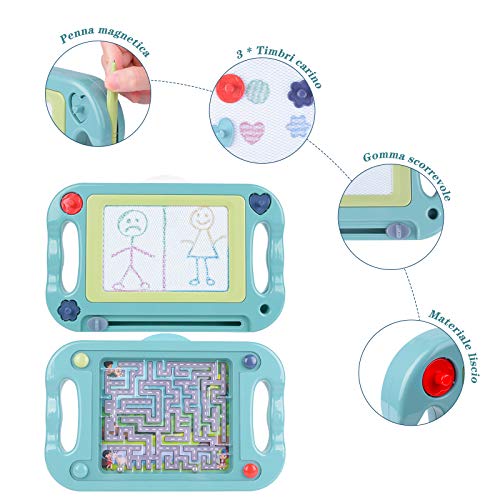 Pizarra Magnética para Niños Tablero de Dibujo Magnético Infantil Tableta Magnética Doble Cara con Laberinto Equilibrar Pelota, Juguete para Niños Navidad Regalo Cumpleaños Día de Los Reyes para Niños