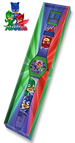 PJ Masks- PJMasks Reloj analógico en Estuche 25x5 Smart Watch Armbanduhr, Multicolor (KD-PJ17091)