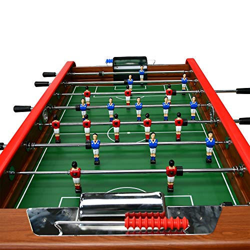 PLAY4FUN Futbolín de Bar Classic - 151 x 77 x 91 cm - Mesa de futbolín con Barras telescópicas, Color Madera de Roble y Bolas de Corcho Incluidas