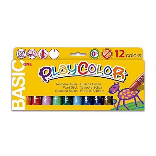 PlayColor 10731 Básica de un cartel sólido Pintura de pintura, colores surtidos, Paquete de 12