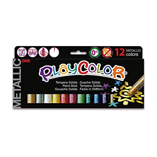 Playcolor Metallic one - Tempera sólida - 12 colores surtidos - 10121