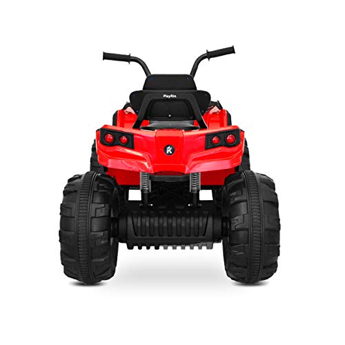 Playkin QUAD RACER ROJO - QUAD niños moto electrico infantil 12V bateria recargable 4 ruedas +3 años juguetes infantiles coches de bateria