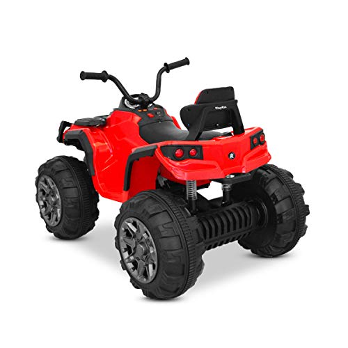 Playkin QUAD RACER ROJO - QUAD niños moto electrico infantil 12V bateria recargable 4 ruedas +3 años juguetes infantiles coches de bateria