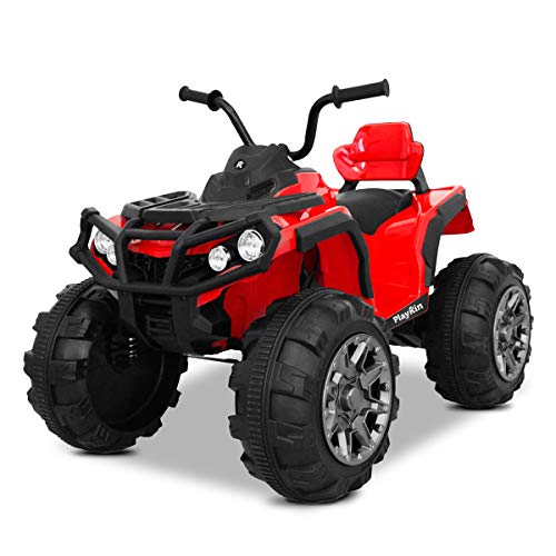 Playkin QUAD RACER ROJO - QUAD niños moto electrico infantil 12V bateria recargable 4 ruedas +3 años juguetes infantiles coches de bateria