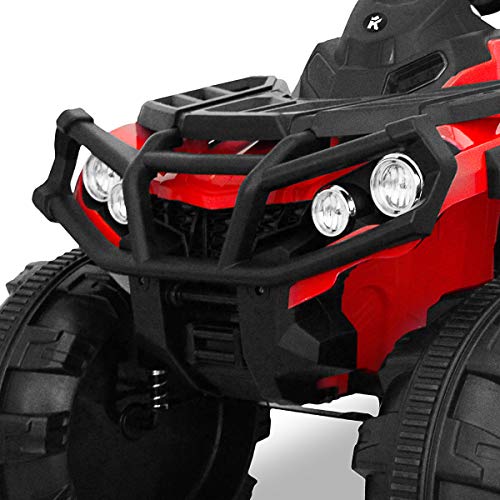 Playkin QUAD RACER ROJO - QUAD niños moto electrico infantil 12V bateria recargable 4 ruedas +3 años juguetes infantiles coches de bateria