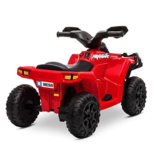 Playkin Red S-Quad - Quad niños Moto electrico Infantil 6V bateria Recargable 4 Ruedas +2 años Juguetes Infantiles Coches de batería