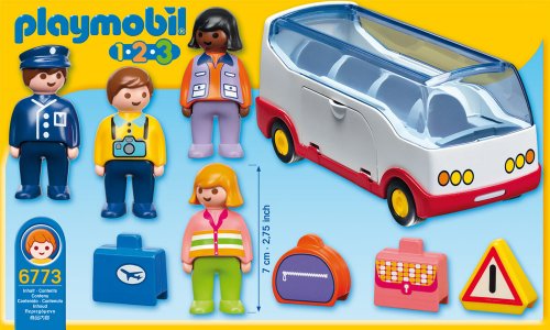 Playmobil 1.2.3 - 1.2.3 Camión De Bombero (6967) + 1.2.3 Autobús, A Partir De 1.5 Años (6773)