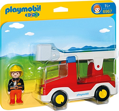 Playmobil 1.2.3 - 1.2.3 Camión De Bombero (6967) + 1.2.3 Autobús, A Partir De 1.5 Años (6773)