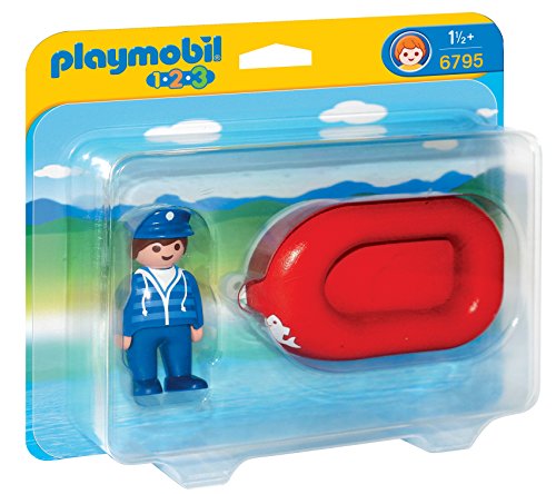 PLAYMOBIL 1.2.3 - Hombre con Balsa Juguetes y Juegos Color Multicolor 6795