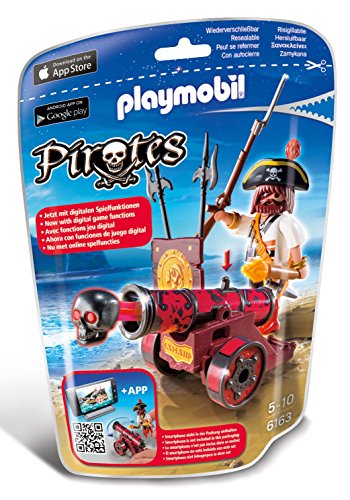 PLAYMOBIL Cañón Interactivo con bucanero, Color Rojo, (6163)