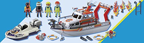 PLAYMOBIL City Action 70140 - Operativo de extinción de Incendios con Barco de Rescate. A Partir de 4 años