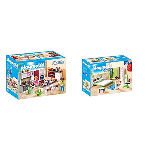 PLAYMOBIL City Life Cocina, a Partir de 4 Años (9269) + City Life Dormitorio, a Partir de 4 Años (9271)